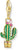 Pendentif breloque cactus finition or jaune, émaillé vert avec pierres roses, passant en haut