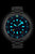 Montre homme avec bracelet en acier inoxydable noir, index luminescents sur le cadran