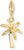 Pendentif Charm Palme 3D Colorée - Plaqué Or Jaune 750