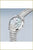 Bracelet de montre pour femme avec boîtier rond et bracelet à maillons argentés, cadran clair
