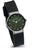 Montre Jacob Jensen pour homme avec boîtier rond, cadran vert et bracelet noir
