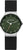 Montre Jacob Jensen pour homme avec bracelet en cuir noir et cadran vert