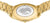 Rückseite einer goldenen Herrenuhr mit Weltkarten-Motiv und Milanaiseband