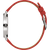 Danish Design Armbanduhr, rotes Lederband und Titan-Gehäuse im Seitenansicht