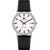Danish Design Herrenuhr mit Titangehäuse, weißem Zifferblatt und schwarzem Lederarmband