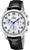 Montre Festina pour homme avec bracelet en cuir noir, boîtier rond argenté, affichage analogique