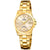 Festina Damen-Armbanduhr goldfarben mit Saphirglas, weißem Zifferblatt und Datumsanzeige