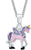 Collier en argent avec pendentif licorne (rose, violet)