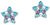 Boucles d'oreilles étoile Prinzessin Lillifee en set : pierres bleu clair, cristaux rose et blanc, argent