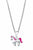 Collier en argent avec pendentif cheval, chaîne et accents roses