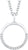 Collier argenté avec pendentif rond orné de pierres, fermoir et passant