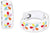 Créoles avec émail coloré de petites fleurs et de strass, métal blanc, rondes fermées
