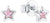 Boucles d'oreilles Prinzessin Lillifee Étoile, argentées avec pierre rose