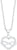 Collier argenté avec pendentif cœur et fines pierres décoratives