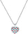 Pendentif cœur sur collier en métal émaillé aux motifs colorés
