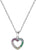 Collier avec pendentif cœur rond en métal orné de pierres fantaisie colorées