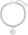 Bracelet en argent sterling avec chaîne à maillons et pendentif rond en forme de pièce