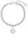 Bracelet en argent avec chaîne à maillons et pendentif rond avec bordure décorée