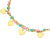 Bracelet coloré avec plusieurs breloques cœur et maillons dorés