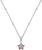 Collier en argent avec pendentif étoile et petites billes métalliques, étoile rouge dans le pendentif