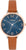 Montre pour femme s.Oliver avec cadran bleu, chiffres romains et bracelet en cuir marron