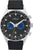 Bracelet de montre pour homme avec cadran noir, lunette tachymètre et bracelet en cuir noir
