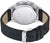 Fond de montre pour homme avec boîtier argenté et bracelet en cuir noir