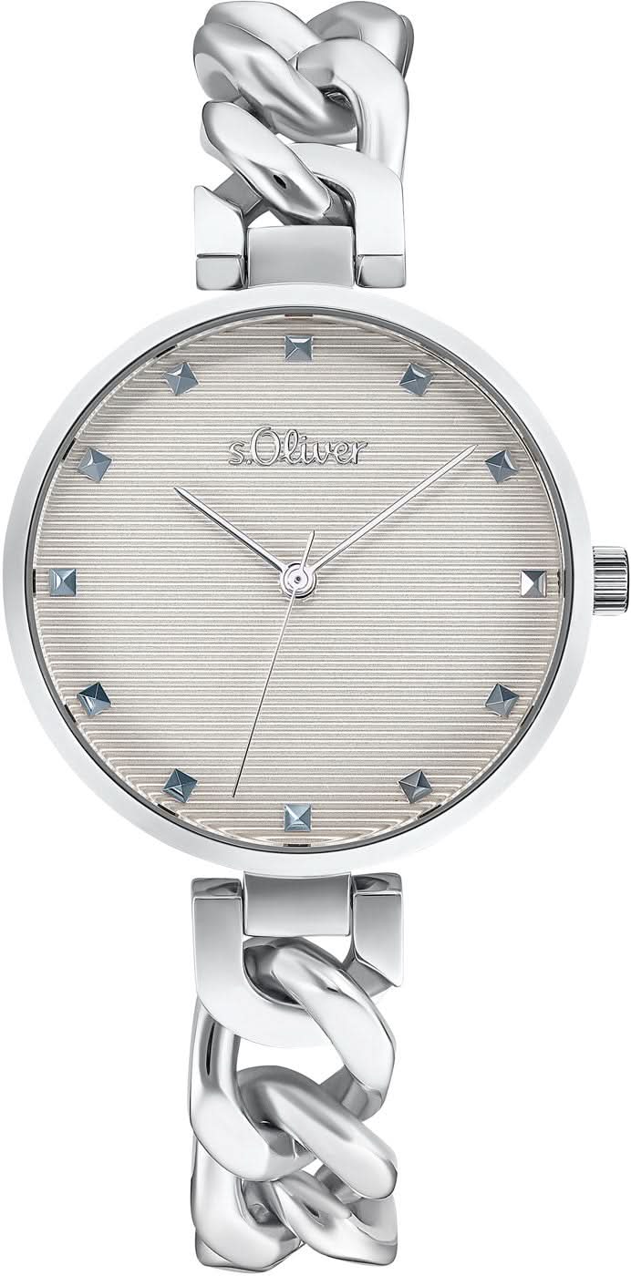 Montre pour femme avec bracelet argenté et cadran à accents bleus