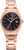 Montre pour femme avec bracelet métallique couleur or rose, cadran rond noir et logo s.Oliver