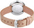 Montre pour femme avec fond de boîtier argenté, bracelet beige avec boucle ardillon