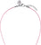 Chaîne textile avec cordon rose et rallonge de chaîne argentée avec pendentif