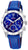 Montre enfant avec bracelet textile bleu et boîtier argenté, cadran bleu