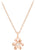 Collier avec pendentif fleur en métal couleur or rose et strass scintillants