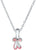 Collier en argent avec pendentif nœud et détails roses, chaîne à maillons avec fermoir mousqueton