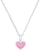 Collier argenté avec pendentif cœur rose et petites pierres