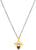 Collier avec pendentif abeille, émail jaune et insert en verre rond sur le motif