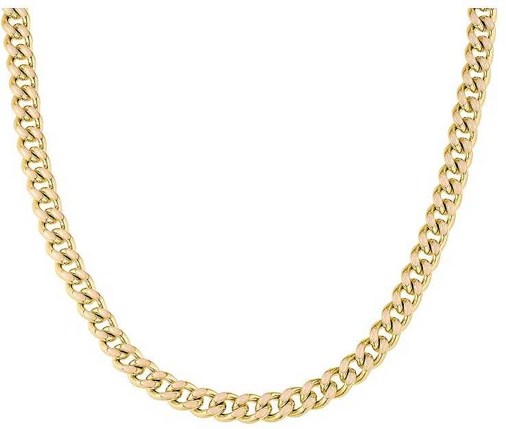 Collier chaîne gourmette épaisse, finition dorée