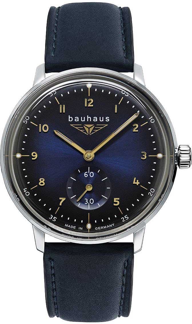 Montre pour femme avec bracelet en cuir bleu foncé, boîtier rond en acier et cadran bleu