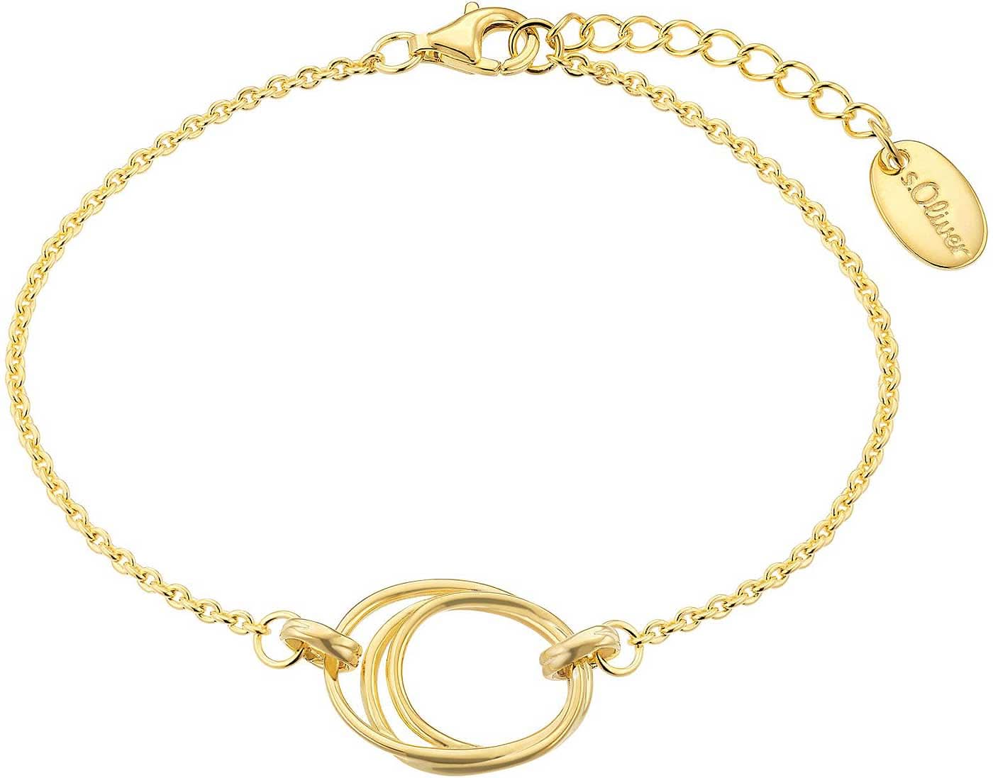 Goldfarbenes Armband mit gewundenem Anhänger und Kettengliedern