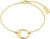 Goldfarbenes Armband mit gewundenem Anhänger und Kettengliedern