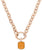 Collier en or rose avec pendentif en pierre et chaîne à maillons