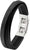 Mehrreihiges Lederarmband, schwarzes Leder, silberne Schnalle