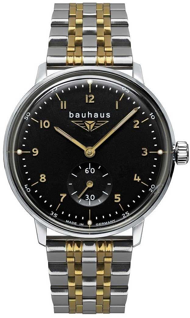 Montre pour femme avec cadran noir et bracelet bicolore en acier inoxydable