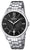 Bracelet de montre pour homme avec cadran noir et bracelet en acier inoxydable