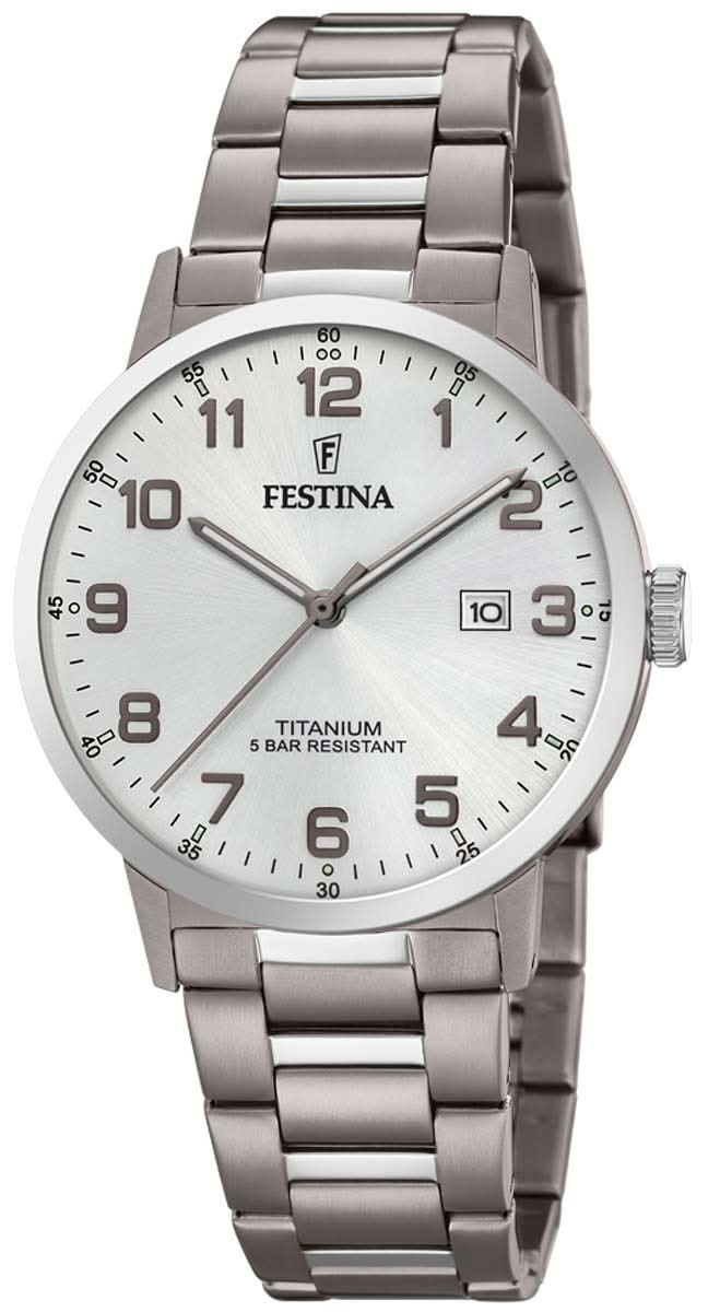 Bracelet de montre argenté pour homme avec cadran rond, bracelet en métal et affichage de la date