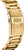 Montre pour homme avec bracelet et boucle en acier inoxydable doré, vue latérale du boîtier