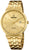 Bracelet de montre pour homme aspect or avec cadran rond, index et bracelet en métal