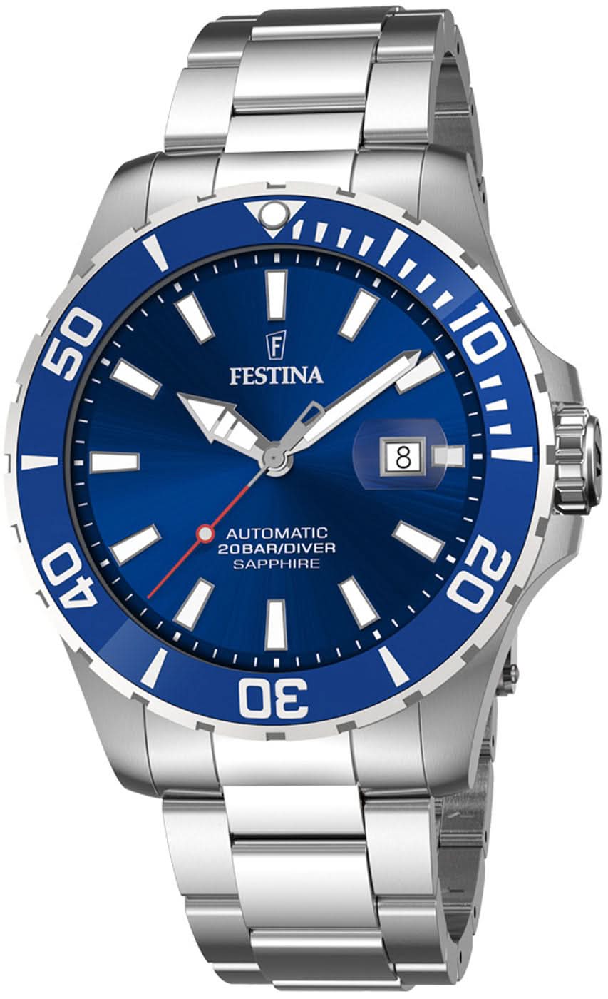 Montre homme avec cadran squelette, look bleu, automatique, bracelet en acier