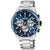 Festina Chronographen-Uhr mit blauem Zifferblatt und Edelstahlarmband, silber, Quarz