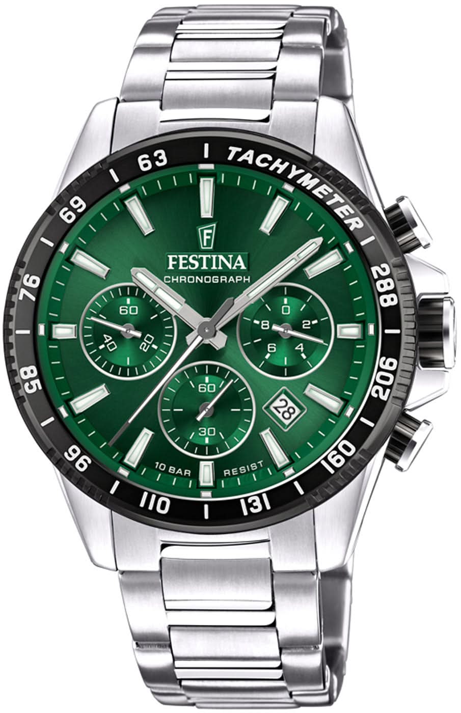 Montre Festina Timeless Chronograph F20560/4 pour homme • Acier inoxydable • 10 bar